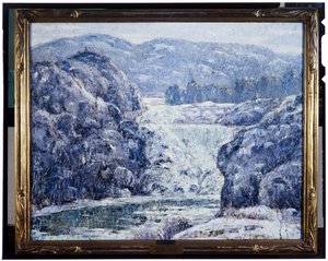 冬の滝、1920年頃 作： Ernest Lawson
